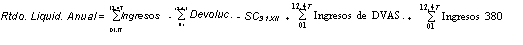 Resultado de la liquidaci&oacute;n anual (f&oacute;rmula)