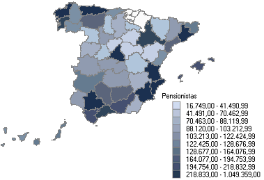 Distribuci&oacute;n de pensionistas por provincias