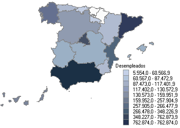 Distribuci&oacute;n de desempleados por comunidad aut&oacute;noma