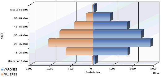 Pir&aacute;mide de poblaci&oacute;n del n&uacute;mero de asalariados
