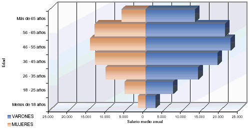 Pir&aacute;mide de poblaci&oacute;n con la distribuci&oacute;n del salario medio anual