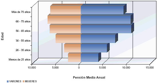 Pir&aacute;mide de poblaci&oacute;n con la distribuci&oacute;n de la Pensi&oacute;n Media Anual