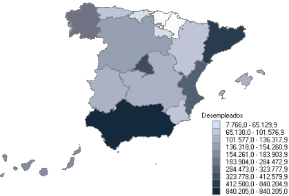 Distribuci&oacute;n de desempleados por comunidad aut&oacute;noma