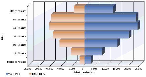 Pir&aacute;mide de poblaci&oacute;n con la distribuci&oacute;n del salario medio anual