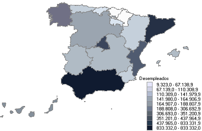 Distribuci&oacute;n de desempleados por comunidad aut&oacute;noma