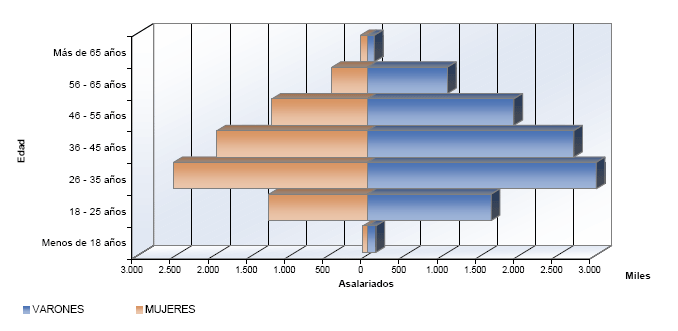Pir&aacute;mide de poblaci&oacute;n del n&uacute;mero de asalariados