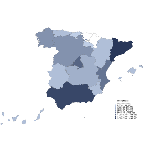 Distribuci&oacute;n de pensionistas por Comunidad aut&oacute;noma