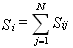 Si = SUMATORIO (de j=1 a N, Sij)