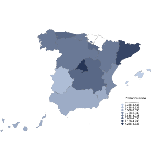 Distribuci&oacute;n de la prestaci&oacute;n media anual por Distribuci&oacute;n Geogr&aacute;fica