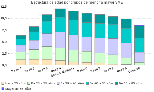 Estructura de edad por grupos de menor a mayor SME