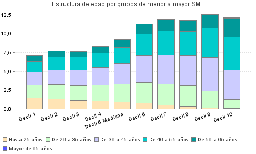 Estructura de edad por grupos de menor a mayor SME