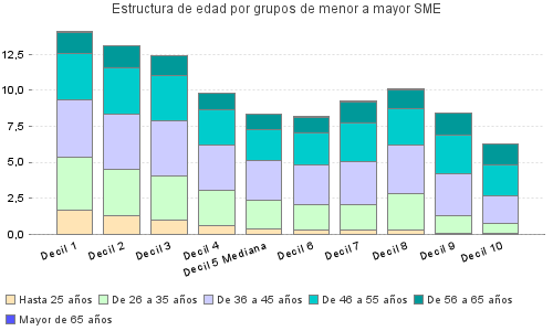 Estructura de edad por grupos de menor a mayor SME