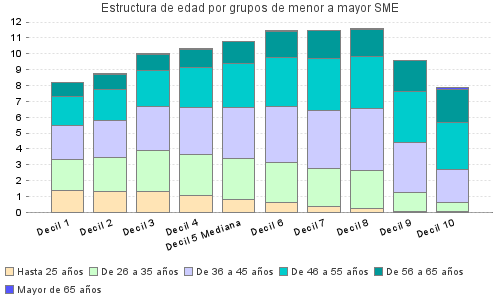 Estructura de edad por grupos de menor a mayor SME