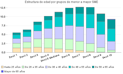 Estructura de edad por grupos de menor a mayor SME