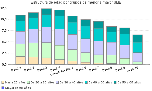 Estructura de edad por grupos de menor a mayor SME