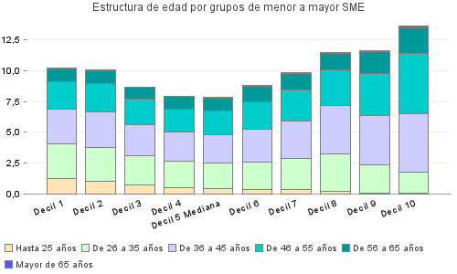Estructura de edad por grupos de menor a mayor SME