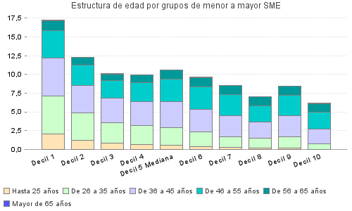 Estructura de edad por grupos de menor a mayor SME