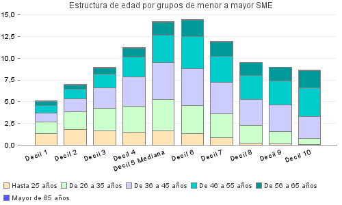Estructura de edad por grupos de menor a mayor SME