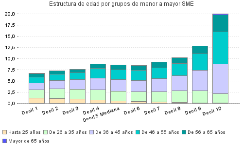 Estructura de edad por grupos de menor a mayor SME