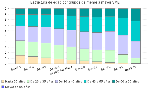 Estructura de edad por grupos de menor a mayor SME