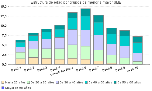 Estructura de edad por grupos de menor a mayor SME