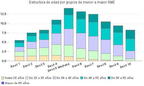 Estructura de edad por grupos de menor a mayor SME