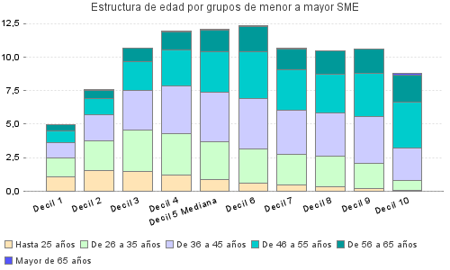 Estructura de edad por grupos de menor a mayor SME