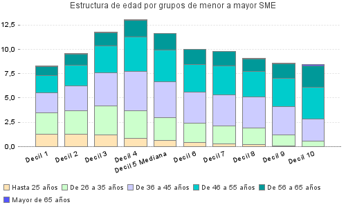 Estructura de edad por grupos de menor a mayor SME