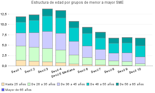 Estructura de edad por grupos de menor a mayor SME