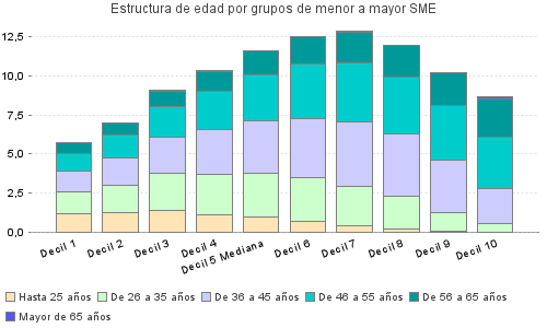 Estructura de edad por grupos de menor a mayor SME