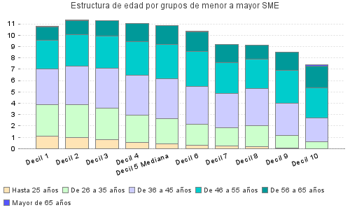 Estructura de edad por grupos de menor a mayor SME