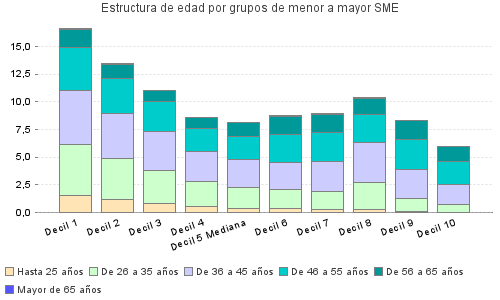 Estructura de edad por grupos de menor a mayor SME