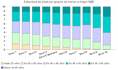 Estructura de edad por grupos de menor a mayor SME