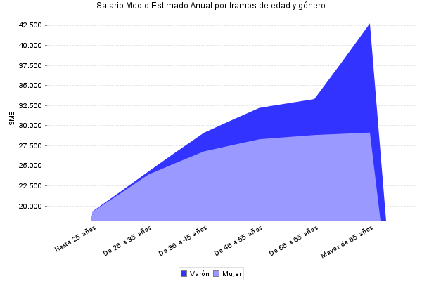 Salario Medio Estimado Anual por tramos de edad y género