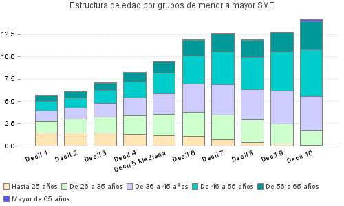 Estructura de edad por grupos de menor a mayor SME