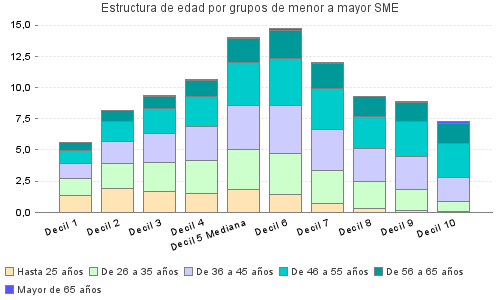 Estructura de edad por grupos de menor a mayor SME