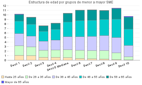 Estructura de edad por grupos de menor a mayor SME