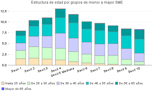 Estructura de edad por grupos de menor a mayor SME