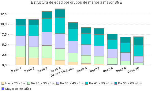 Estructura de edad por grupos de menor a mayor SME