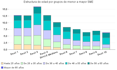 Estructura de edad por grupos de menor a mayor SME