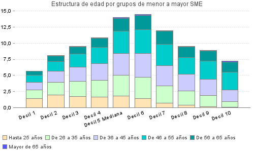 Estructura de edad por grupos de menor a mayor SME
