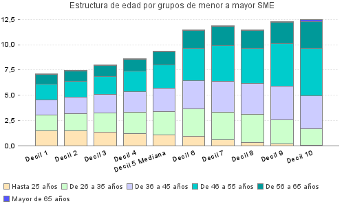 Estructura de edad por grupos de menor a mayor SME