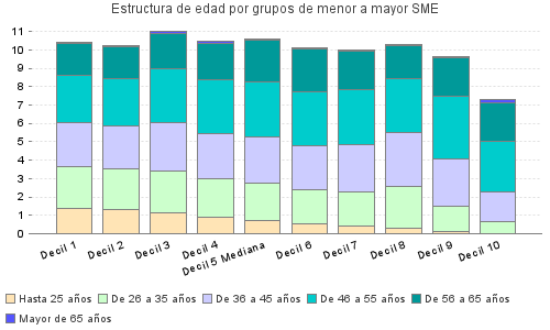 Estructura de edad por grupos de menor a mayor SME