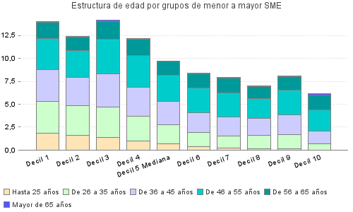 Estructura de edad por grupos de menor a mayor SME