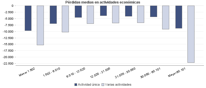 Pérdidas medias en actividades económicas