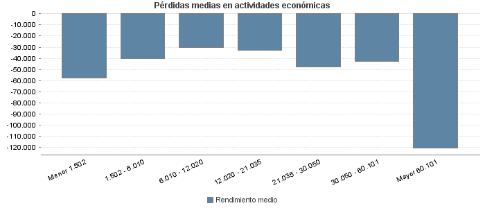 Pérdidas medias en actividades económicas