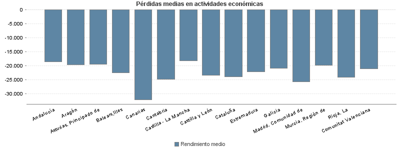 Pérdidas medias en actividades económicas