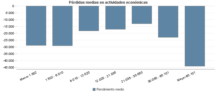 Pérdidas medias en actividades económicas