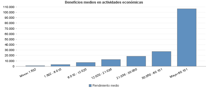 Beneficios medios en actividades económicas