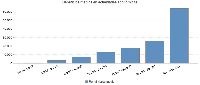 Beneficios medios en actividades económicas